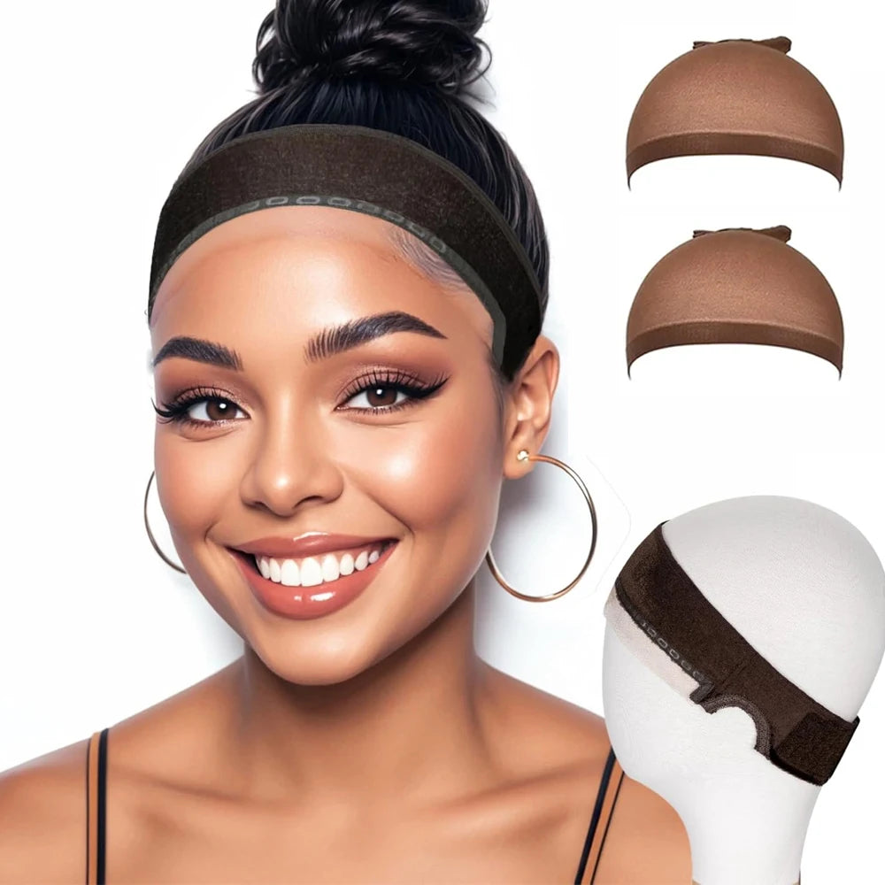 Wig Grip Bands and Dome Mesh Wig Caps for Keeping Wigs in Place Stocking Wig Caps for Women Christmas&Winter Gifts
