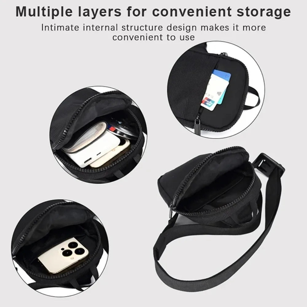 Minibandolera para hombre y mujer, casual, de nailon, impermeable, para exteriores, correr, ciclismo, viajes, para teléfono