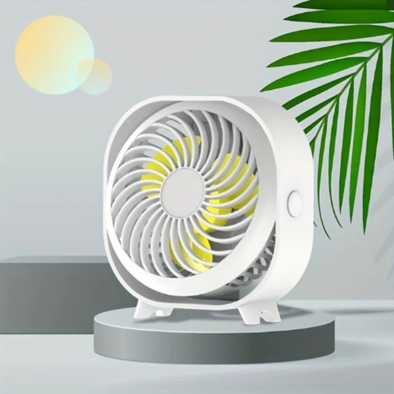 Mini Desk Fan with Lamp Rechargeable USB Portable Fan Cool Camping Gear Wall Mounted Small Electric Fans