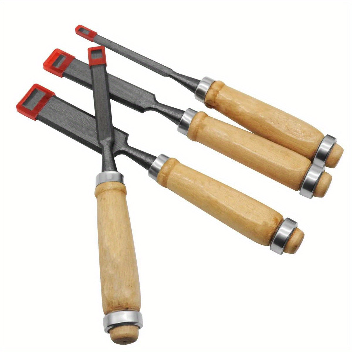 Juego de 4 cinceles para tallar madera de 8/12/16/20 mm, profesional para carpintería con herramientas ergonómicas para tallar madera, herramientas auxiliares de bricolaje
