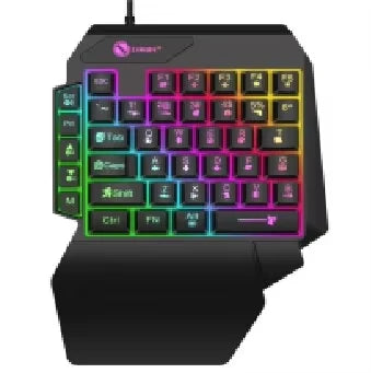 Teclado gaming de una mano y 35 teclas, mini teclado USB ultradelgado con retroiluminación para ordenador portátil, de sobremesa y smartphone