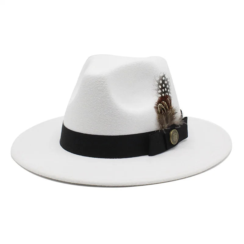 Sombrero Fedora Clásico de Plumas