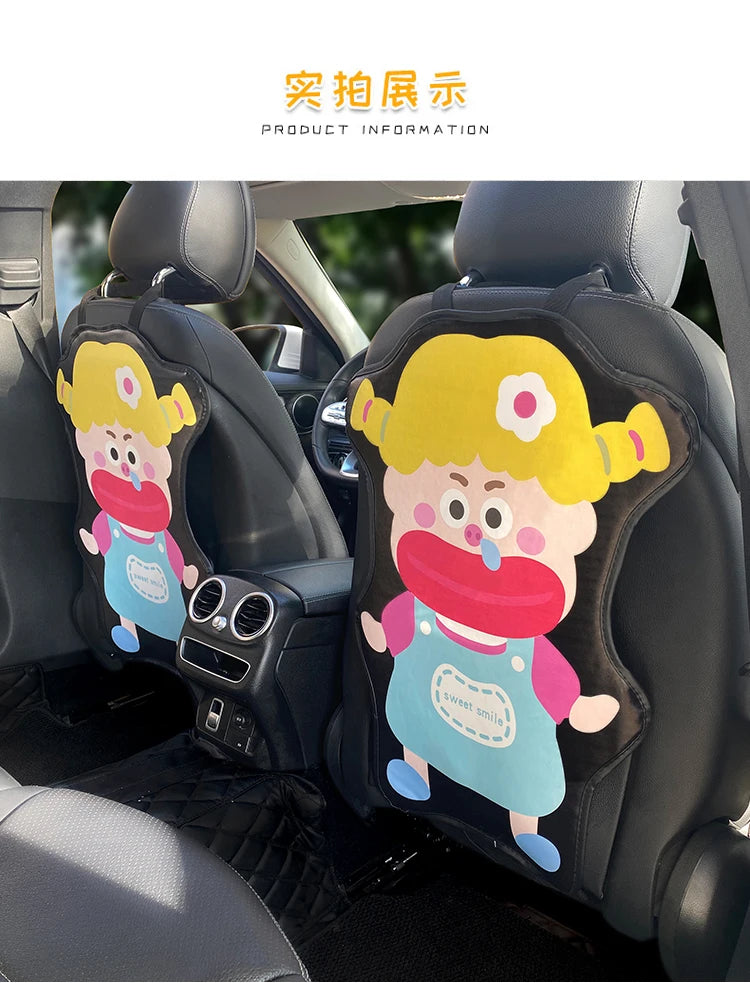 Car anti-kick pad, seat back protective pad, leather waterproof, anti-wear and wear-resistant cartoon cute car protective