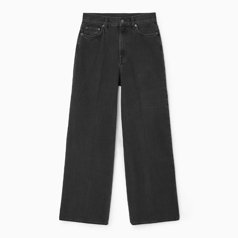 Women Denim Short Tops Pants 2 Piece Sets Lapel Baggy Long Sleeves Coats Straight Wide Leg Loose Jeans Suits 2025 Summer Outfits