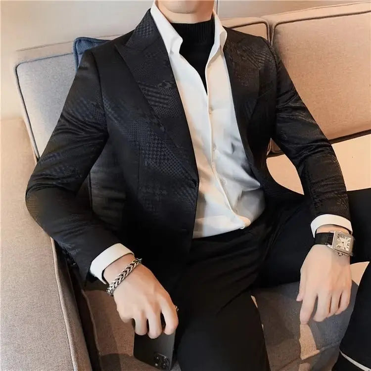 Man Suits and Blazers Single Breasted Blue Coats Jacket for Men Party Clothing Fashion Fashionable Classic Summer Original