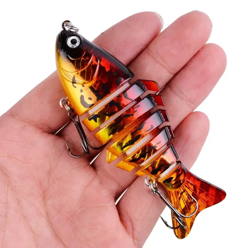 1pcs/Winter fishing gear Bionic Multi-section Swim hard bait  Artificial Wobbler Trolling pike carp crank lure