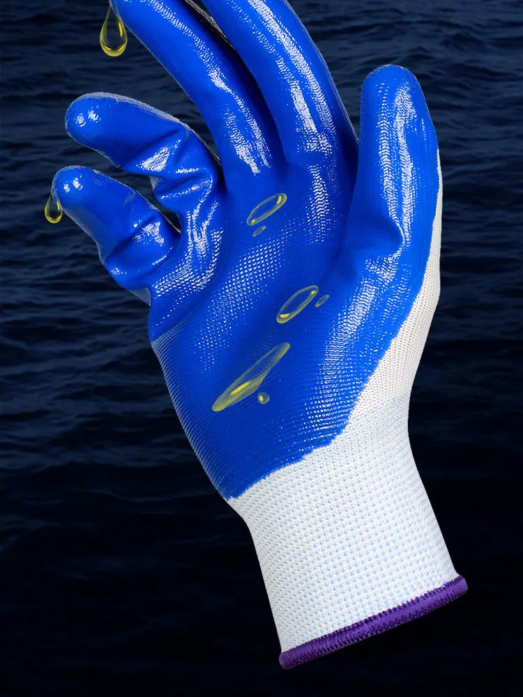 3 Pairs Of Non-slip Wear-resistant Breathable Nitrile Gloves Industrial Labor Building Construction Safety Non-slip Work Gloves