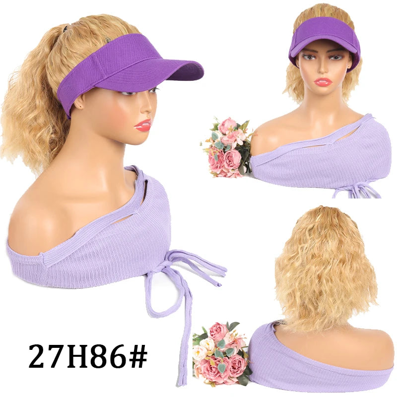 Purple Ponytail Hat Wig
