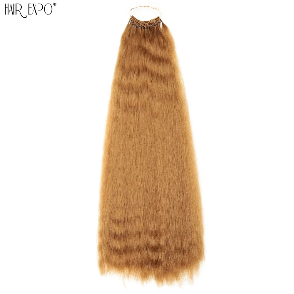 22Inch Synthetic Yaki Straight Crochet Hair Afro Kinky Straight Fake Hair Extensions Ombre Braiding Hair Bundles Hair Expo City