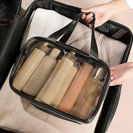 Clear Double-Layer Makeup Bag