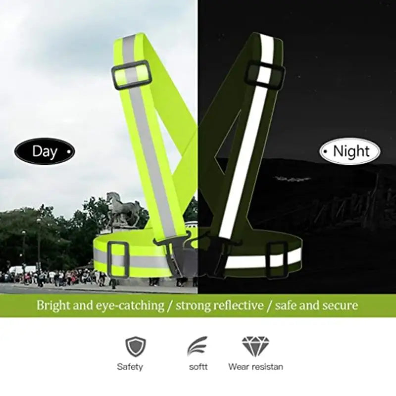 2/1PC Outdoor Night Walking Safety Vests Highlight Adjustable Lightweight Reflective Vest Biking Safety Strap Waterproof Running