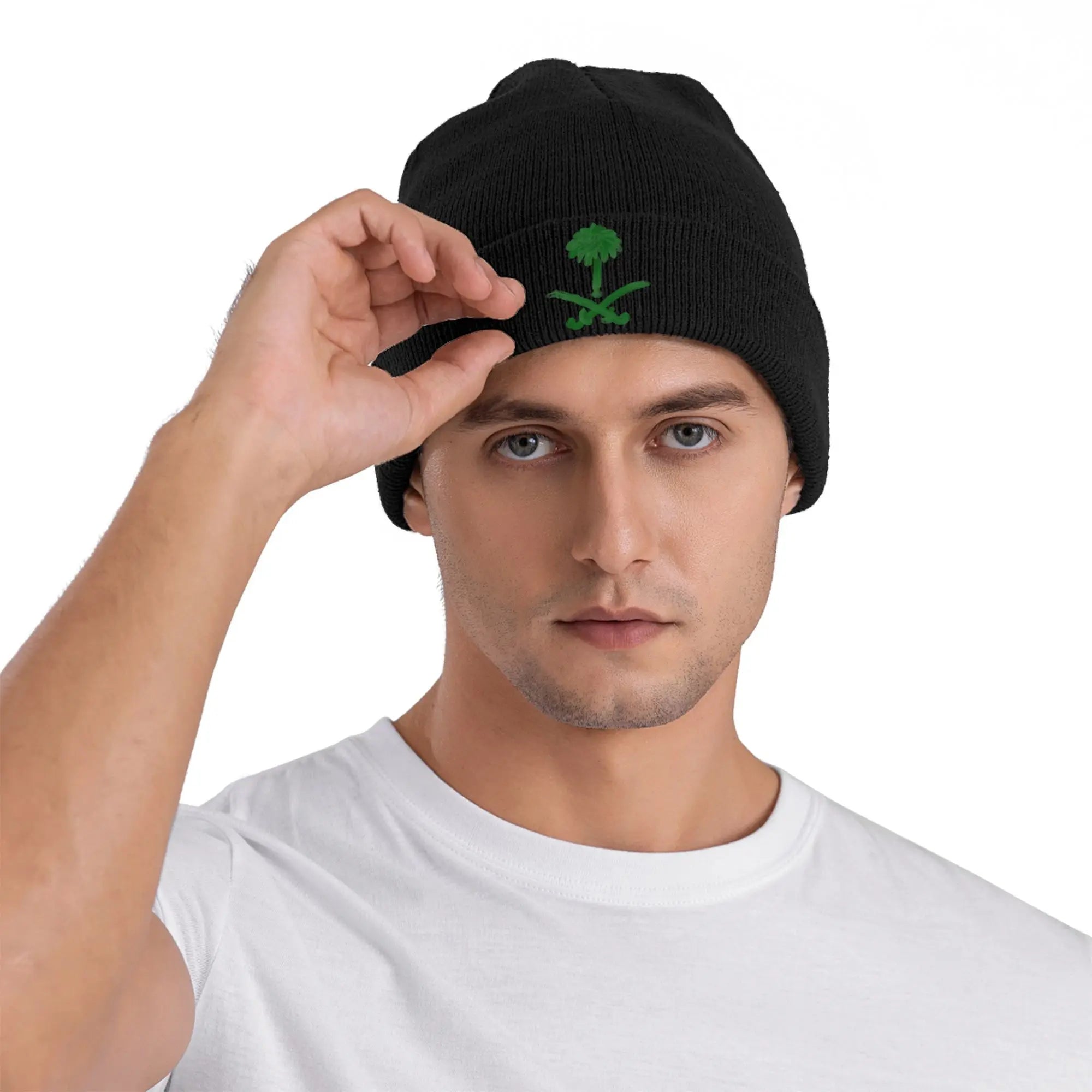 Saudi Arabia National Day Beanie Hats  Bonnet Hats Men Women Unisex Trendy Hippie Skullies Beanies Autumn Custom Head Wrap Caps