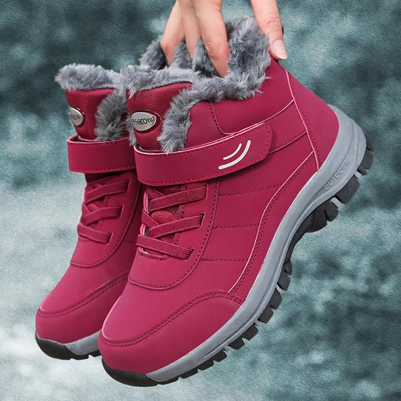 Bottes de neige pour hommes, chaussures d'hiver décontractées, plateforme antidérapante, bottines chaudes en fourrure, bottes de combat en peluche, bottes de randonnée en plein air, bottes de moto
