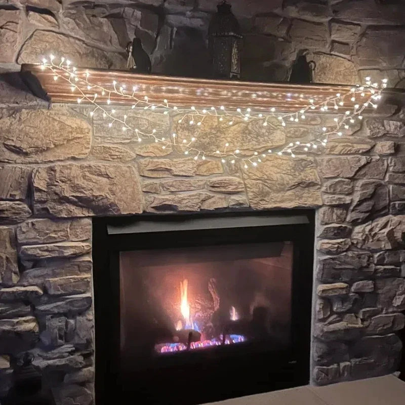 Decoración navideña Luces de cadena Adorno colgante de árbol de Navidad Suministros navideños para coronas de bricolaje Deshierbe en el hogar Interior Exterior
