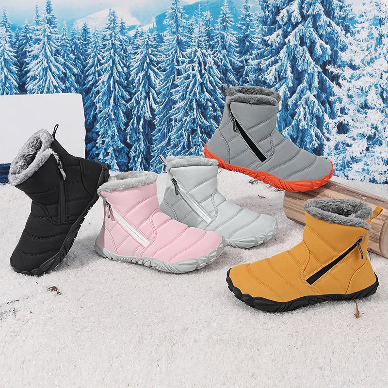 Winter Snow Boots Children's Shoes For Boys Girls Warm Plush Ankle Boots Outdoor Waterproof Anti Slip Kids Cotton Shoes Fashion
