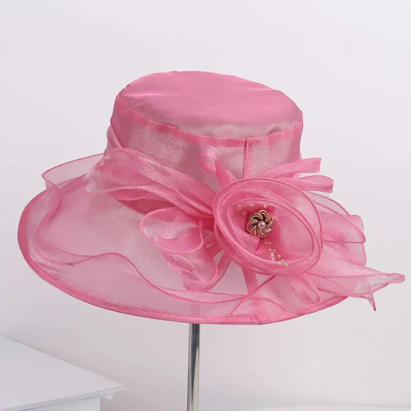 Fashionable Breathable Outdoor Travel Hat Elegant Floral Decoration Sunshade Cap Stylish Comfortable New Arrival