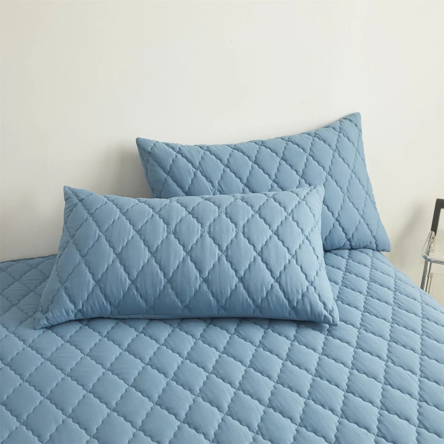 2pcs Waterproof Throw Pillowcases Envelope Soft Breathable Pillow Covers for Bed Protector 50x75cm, Grey / Blue / Green / Red