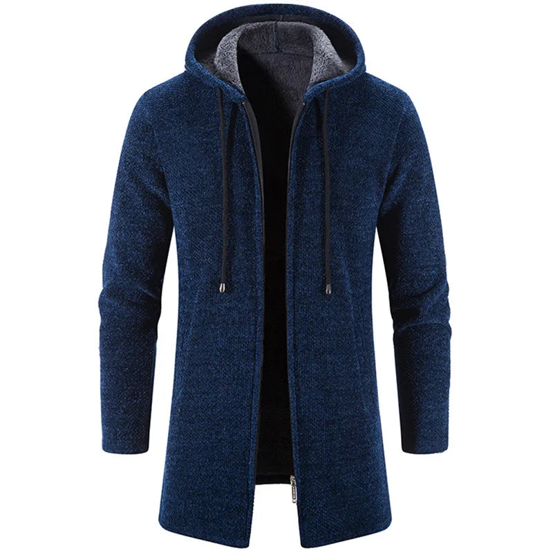New Mens Long Sleeve Hooded Sweater for Men Zipper Sweatshirts Oversize Streetwear Warm Solid Color Autumn Jacket Hoodie Men ﻿