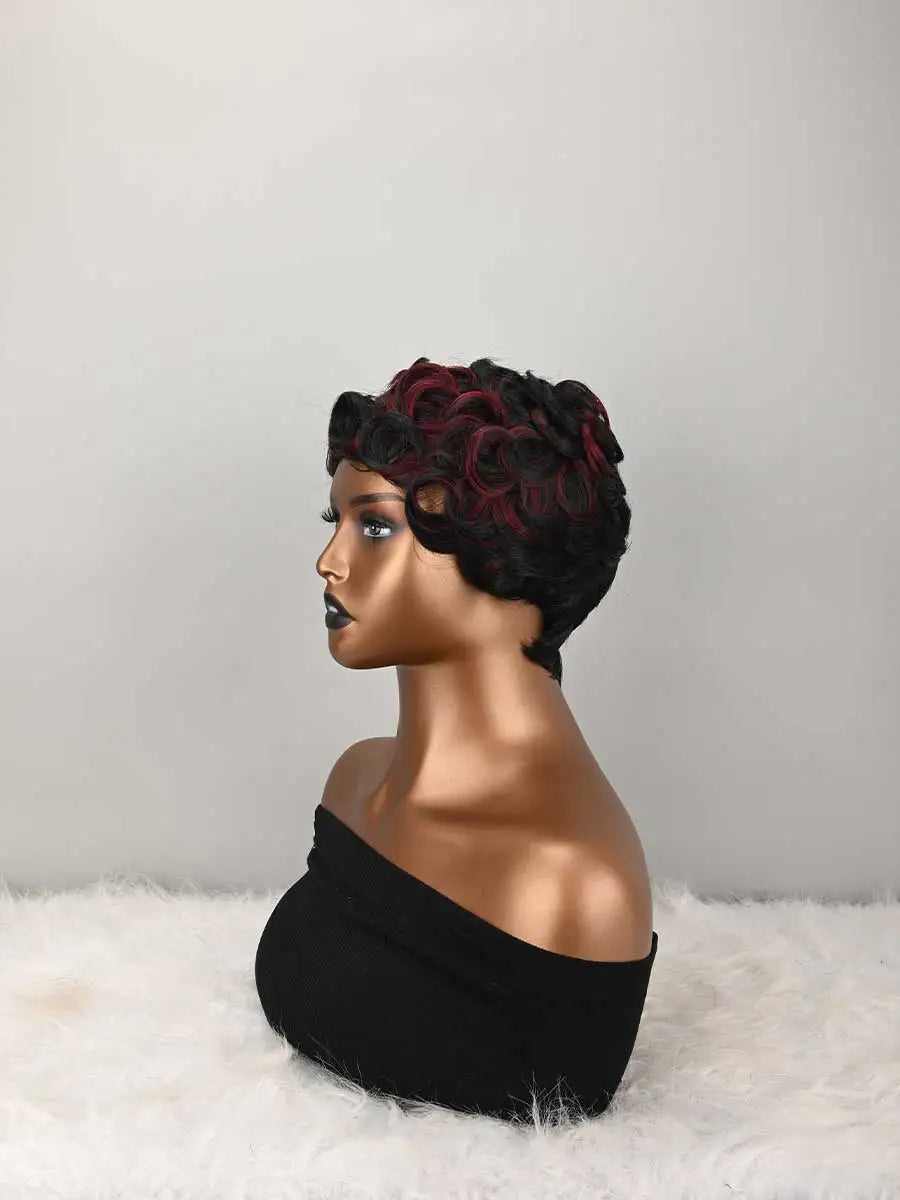 Short Pixie Wigs Short Curly Pixie Wigs Synthetic Wigs Natural Wavy Pixie Cut Wig Short Curly Layered Pixie Wig