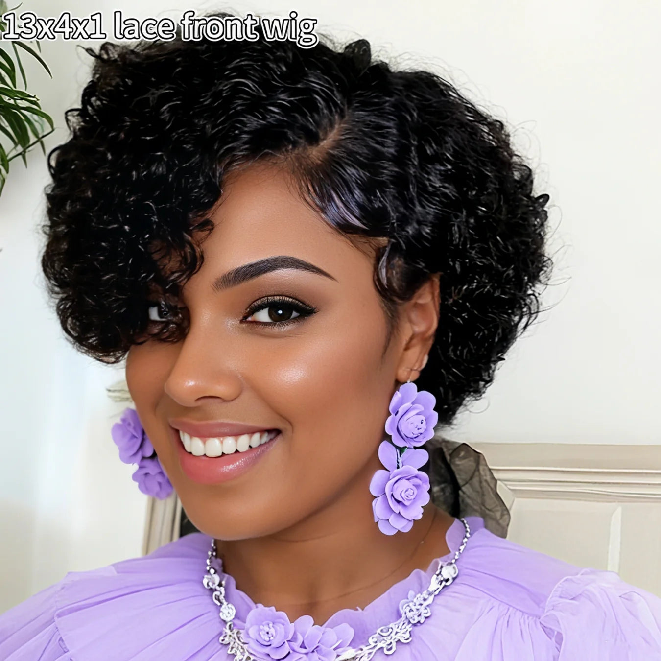 13x4x1 Water Wave Pixie Cut Wig