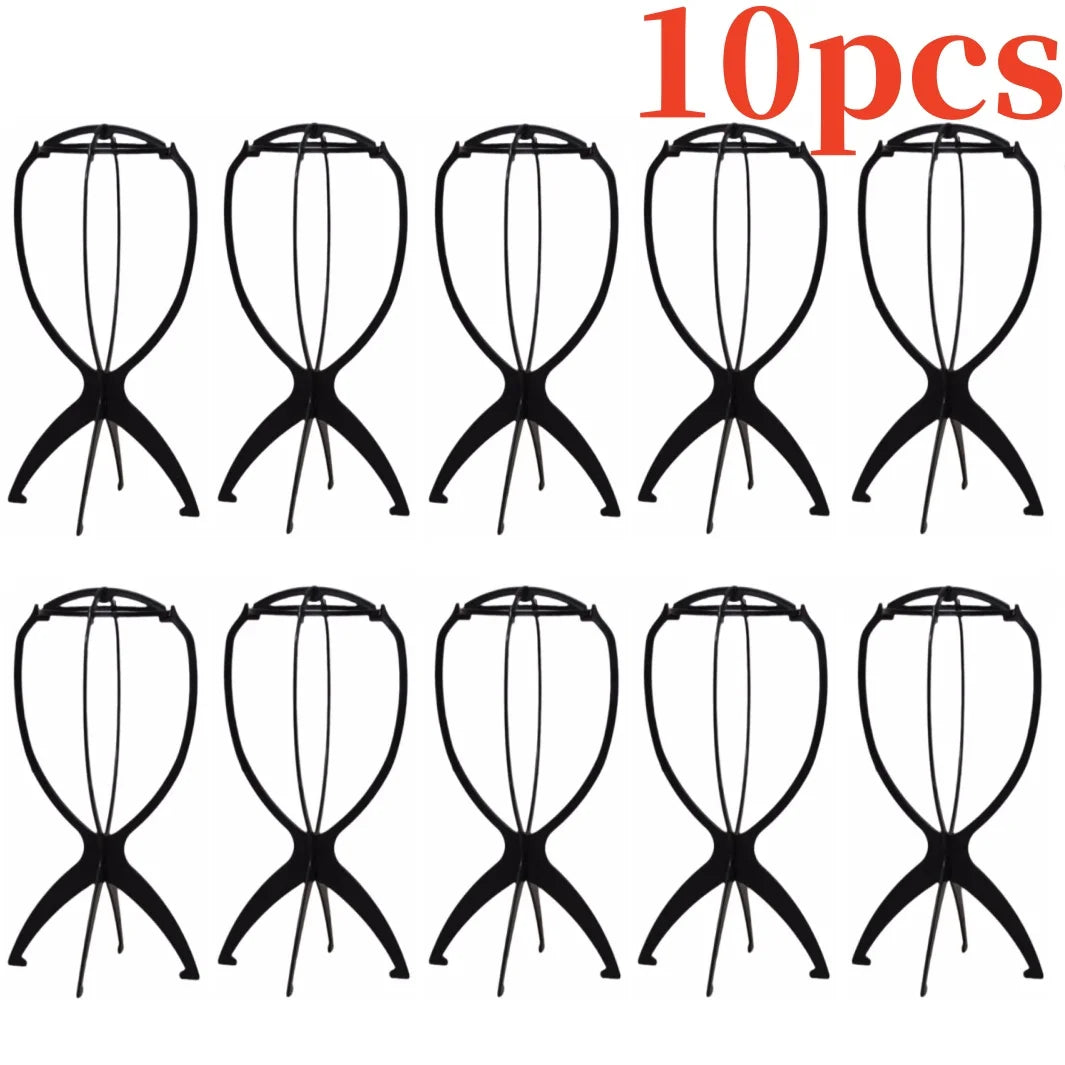 10pcs Wig Stand Durable Easy Assembly Wig Cap Holder Portable Plastic Hair Hat Displaying Stand Ideal for Home Salon Travel Use