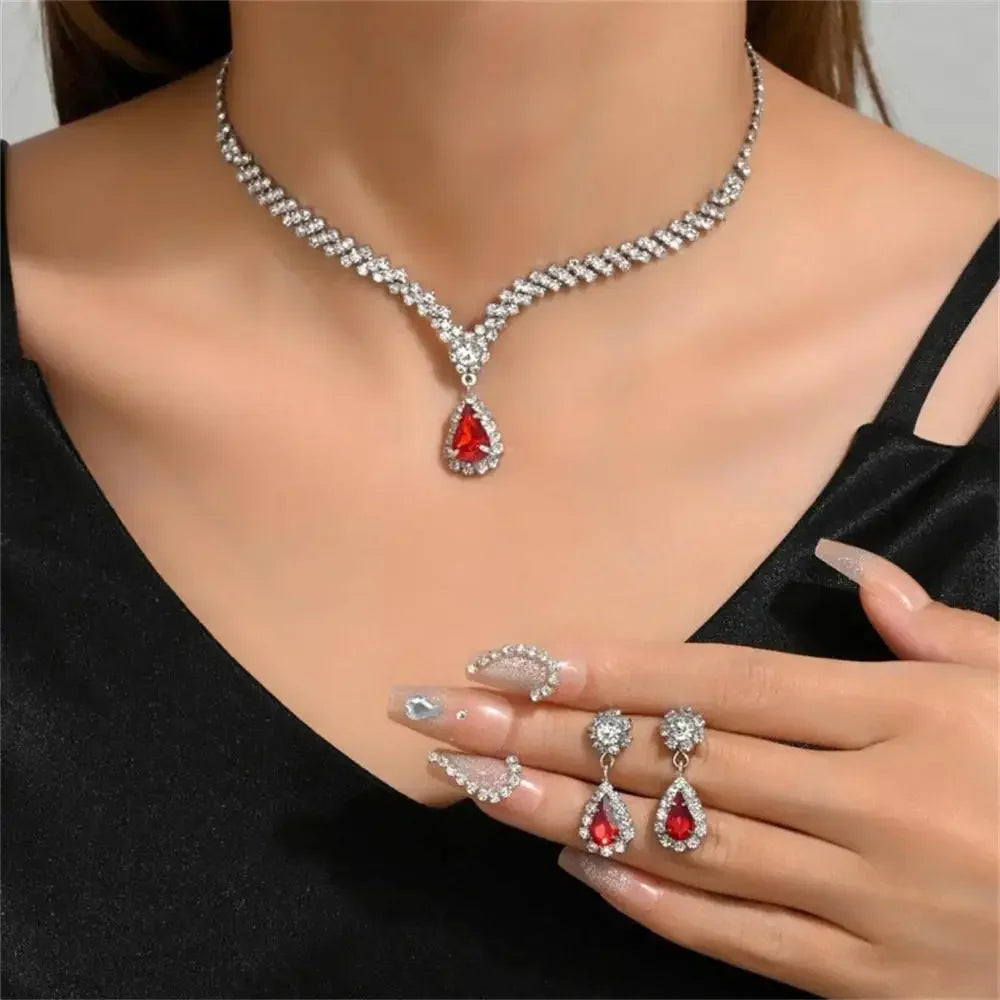 Elegante juego de joyas de diamantes de imitación – Atemporal, brillante y perfecto para cualquier ocasión