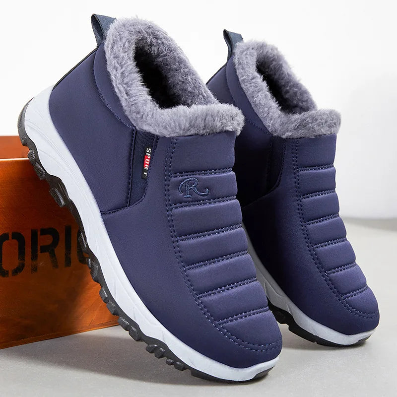 Winter Couples Shoes Plush Warm Snow Boot Fashion Casual Cotton Oes Couple Ankle Boot Comfort Slip on Winter Boots for Men Women