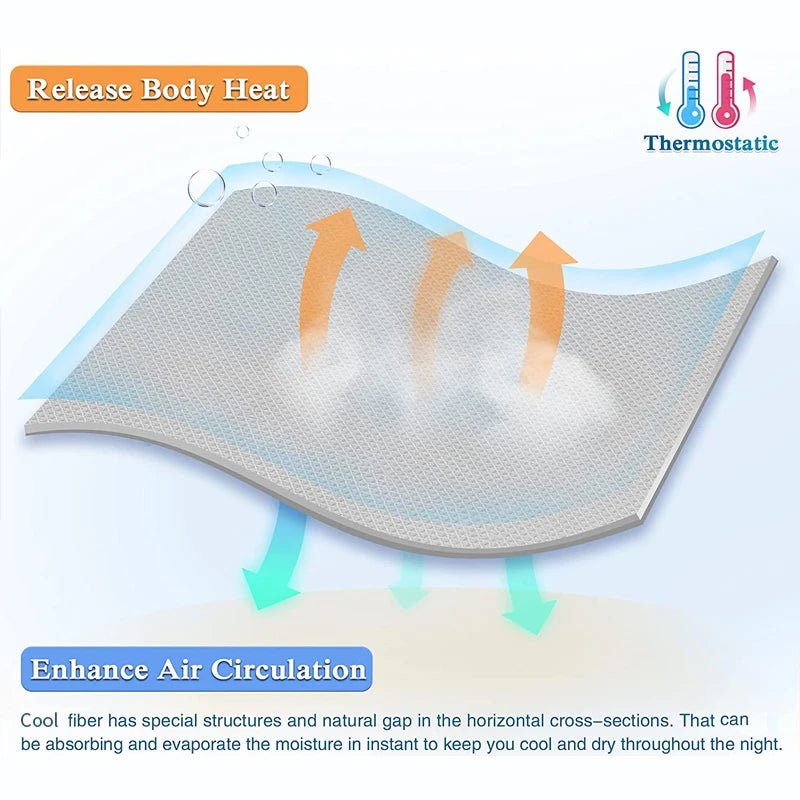 Cooling Mattress Smooth Air Condition Comforter Lightweight Cushion Cool Feeling Fibre Skin-friendly Breathable Mat Pad 1Pc