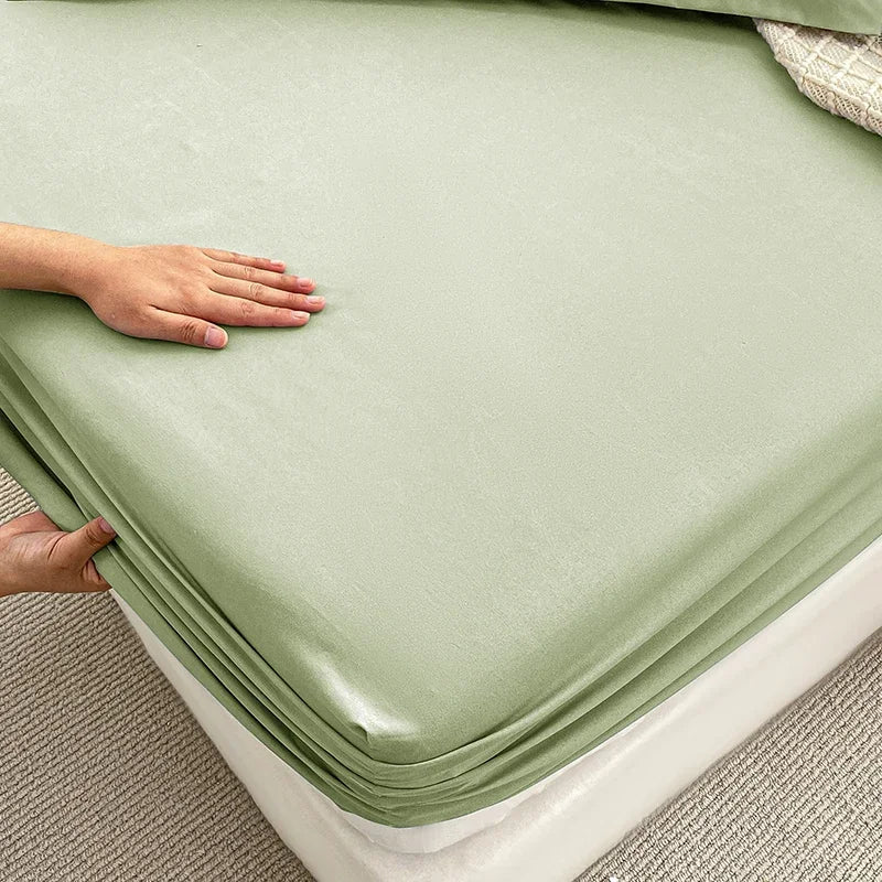 Double Bed Sheets Couple Elastic Fitted Sheet  Microfiber  Ultra-Soft Hotel Luxury Mattresses cover Queen single king Size
