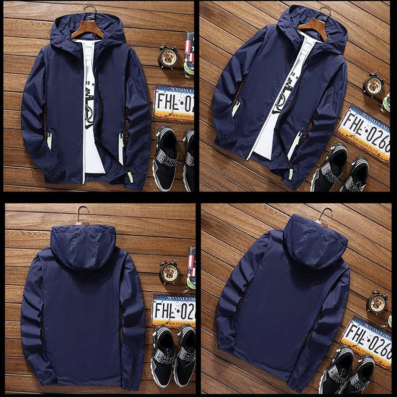 Men's movie umbrella, reflective thin jacket, sunscreen, skin, hooded windbreaker, pilot sports jacket, beach, bicycle, pilot, l
