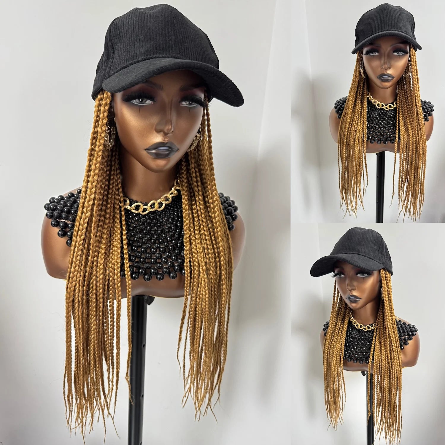 Peluca con gorro trenzado
