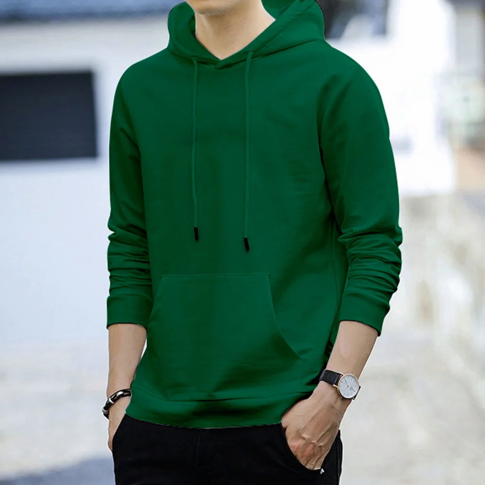 Hoodie Sweatshirts Men Clothes Solid Color Black Gray Pink Blue Fleece Sweatshirt Hip Hop Hoody Male Hooded Sweater Casual Tops