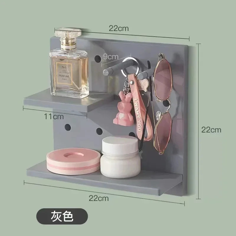 Home Decor Wall Shelves Decoration Hole Board Wall Storage Rack Storage Shelf Kitchen Bedroom Hanging Wall Shelves Wall Decor