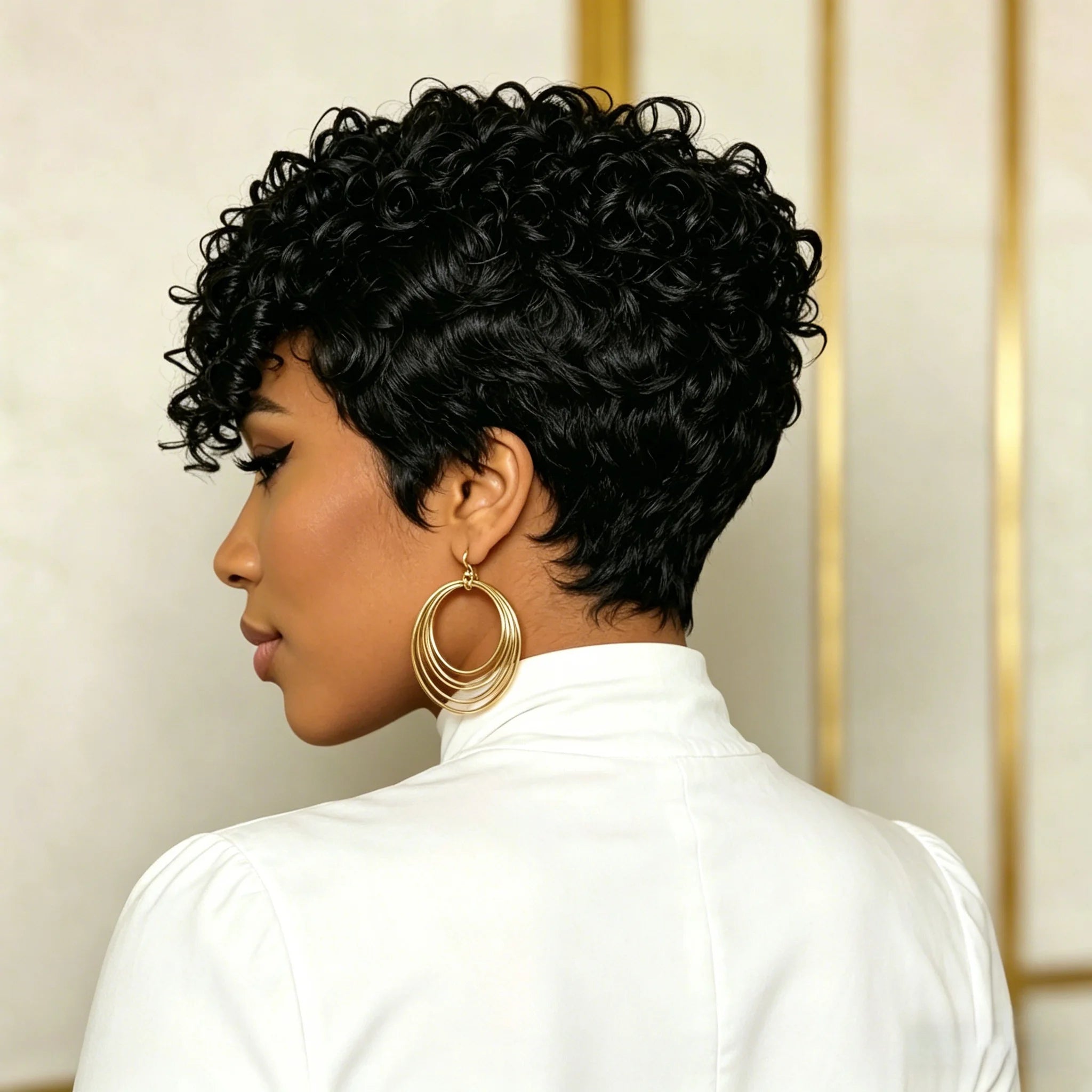 Pelucas Pixie Cut para mujer, pelucas cortas de cabello humano en capas con flequillo, peluca hecha a máquina completa