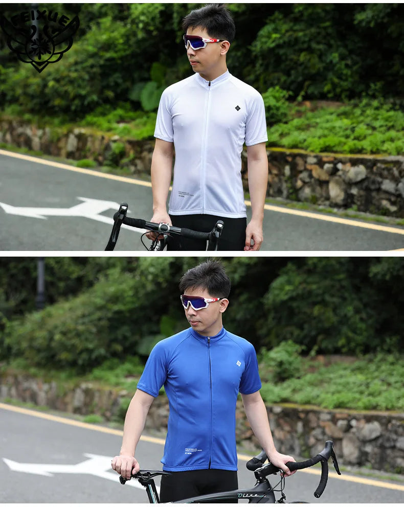 Maillot de Ciclismo para Hombre Transpirable Ropa de Bicicleta Sólido con Bolsillos Camiseta Superior de Ciclismo para Hombres Ropa de Ciclismo de Montaña