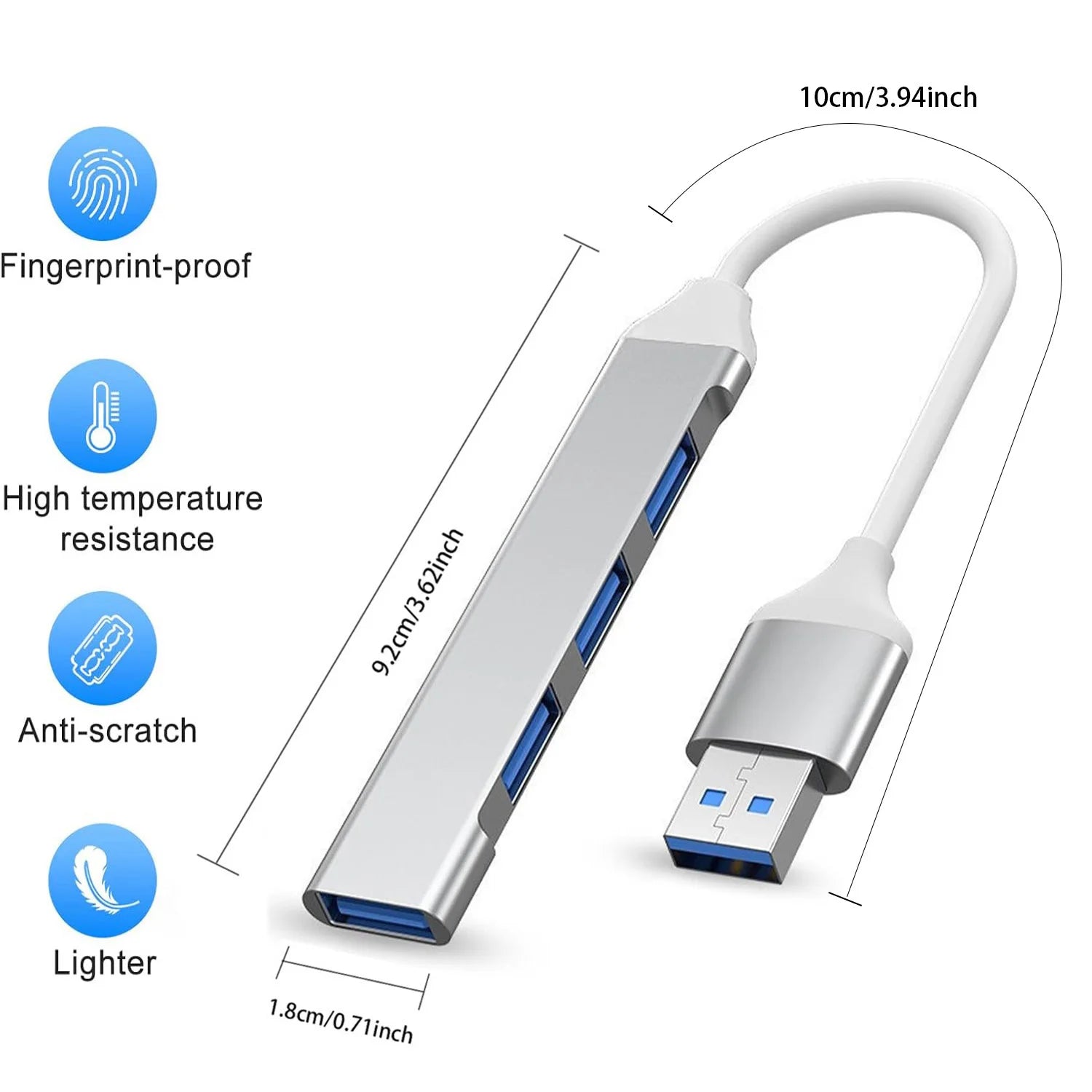 USB Hub, 4 Port USB Hub , Ultra-Slim USB Hub Dongle Expander for Laptop, Xbox, Flash Drive, HDD, Keyborad, Mouse