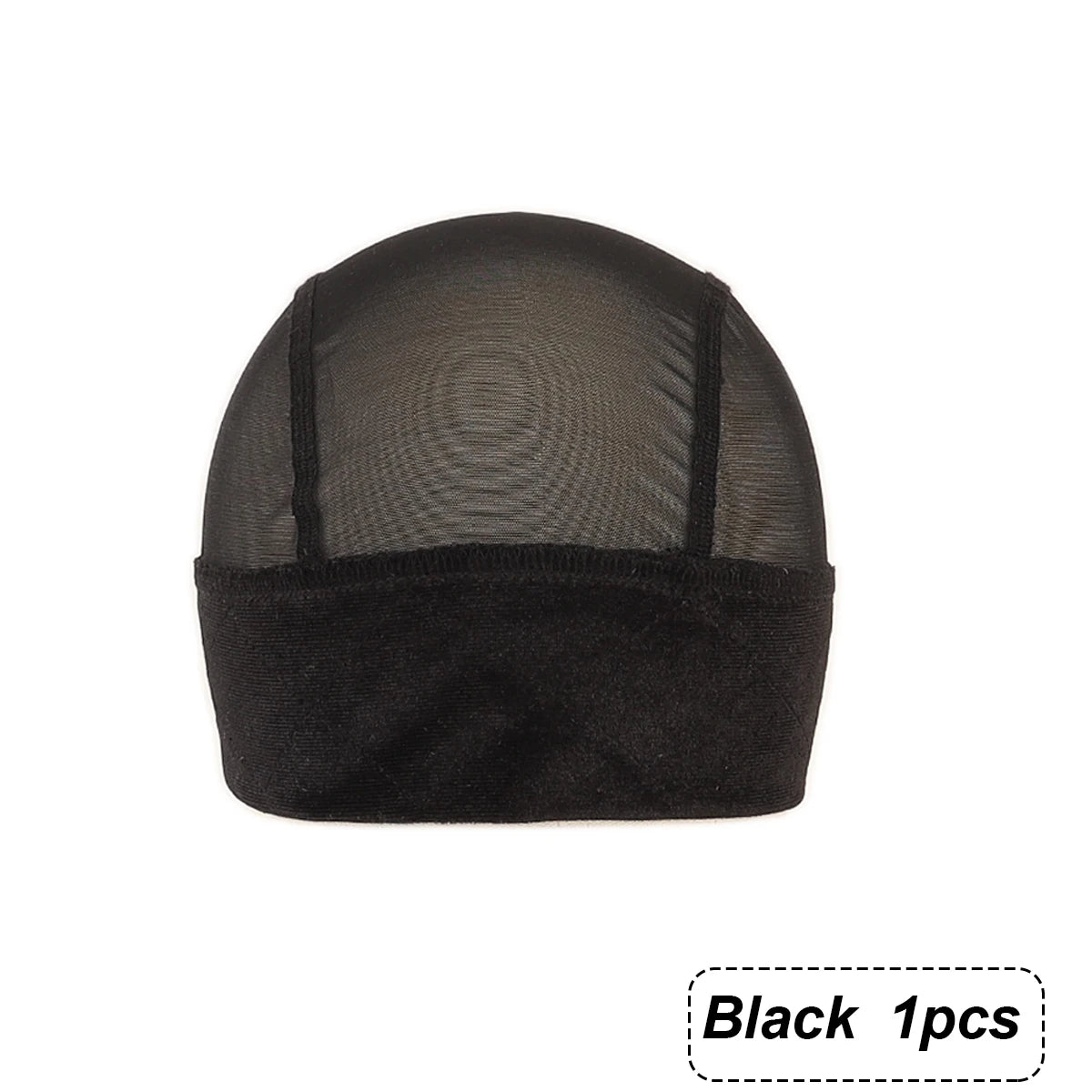Gorro con agarre negro para pelucas, 1 unidad, banda de agarre de terciopelo ajustable con gorro para mujer, gorros cómodos y ventilados para pelucas