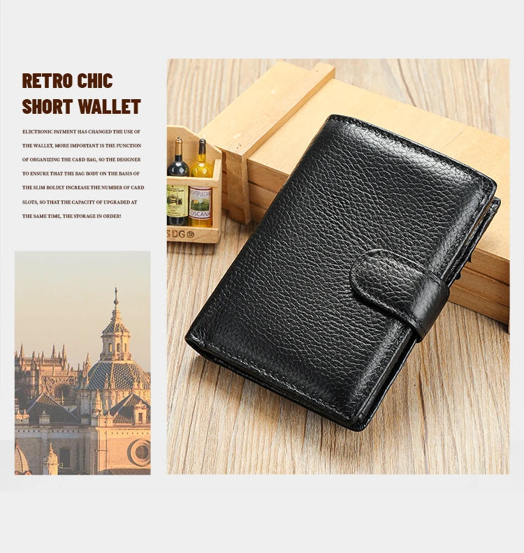 WESTAL Leather Men's Wallet Wallet Trend Multi-Functional First Layer Cowhide Premium Passport Wallet