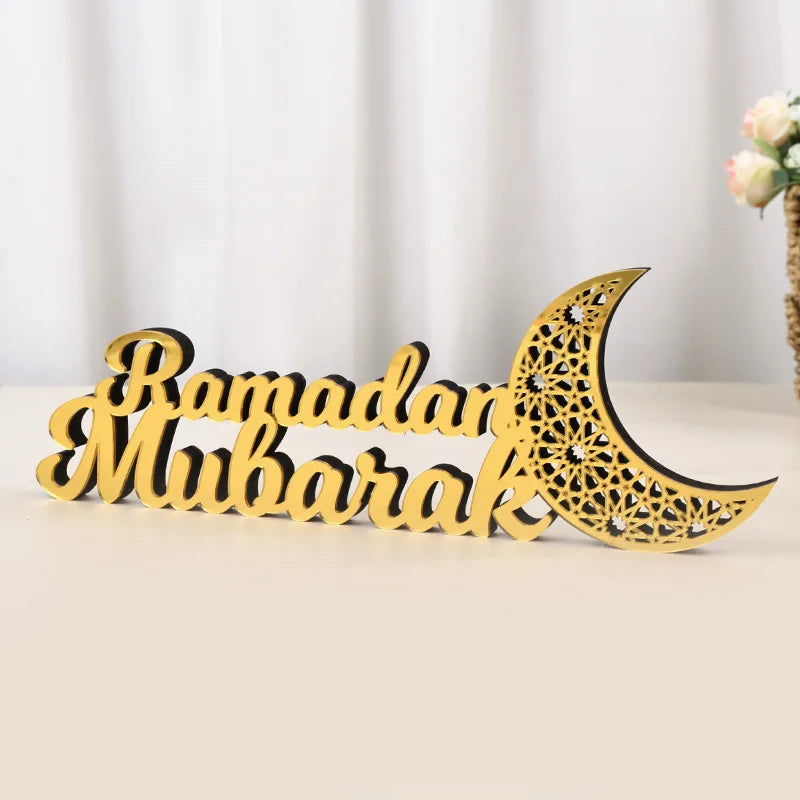 Ramadan Mubarak Acrylic Ornament Eid Mubarak Ramadan Kareem Decoration for Home Islamic Muslim Party Decor Eid Al Adha Gift
