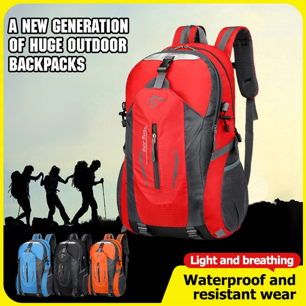 Mochila de senderismo de 40 L impermeable, ligera, para senderismo al aire libre, mochila de viaje para hombres y mujeres, mochila de montañismo
