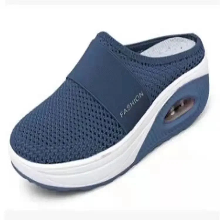 Air Cushion Slip-On Women Walking Shoes Orthopedic Diabetic Ladies Platform Mules Mesh Lightweight Slippers Wedge Female Sneaker