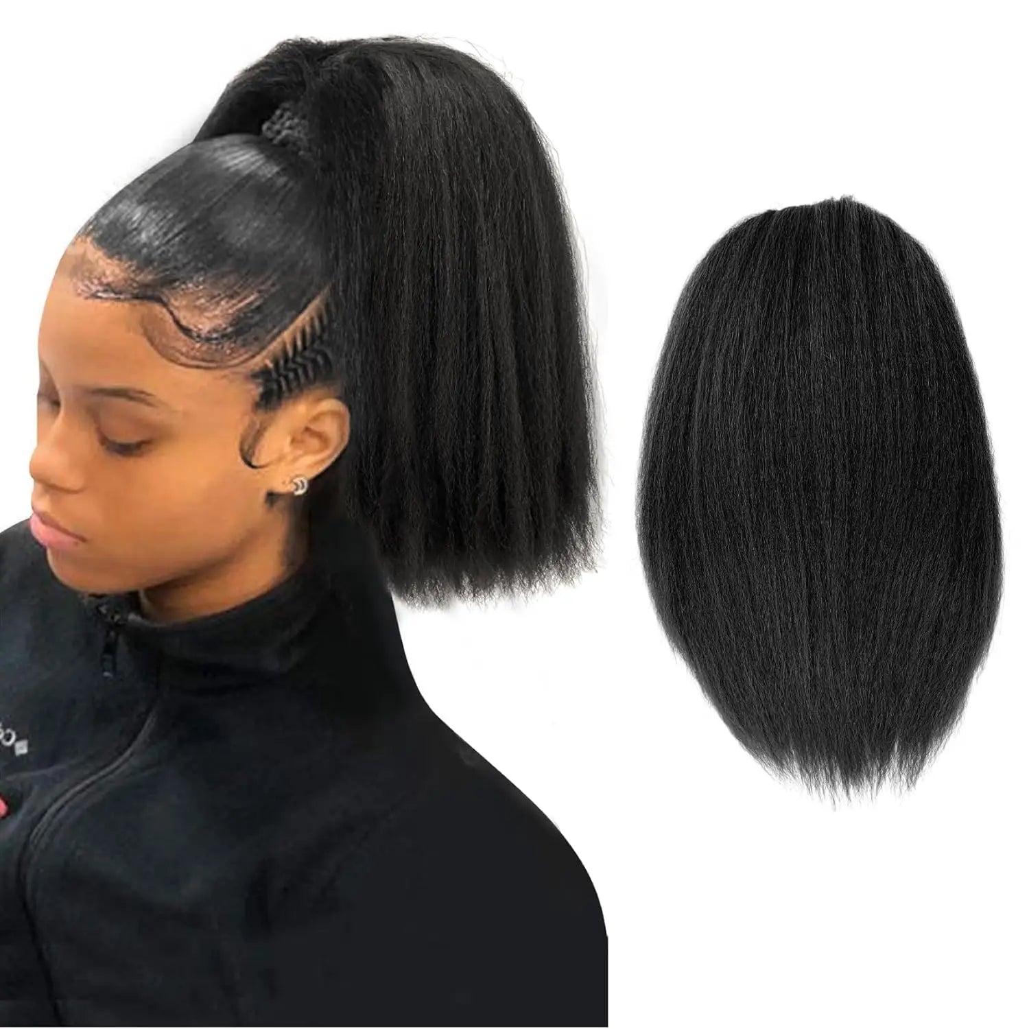 8 inches Africa kinky curly yaky texture synthetic drawstring ponytail for women