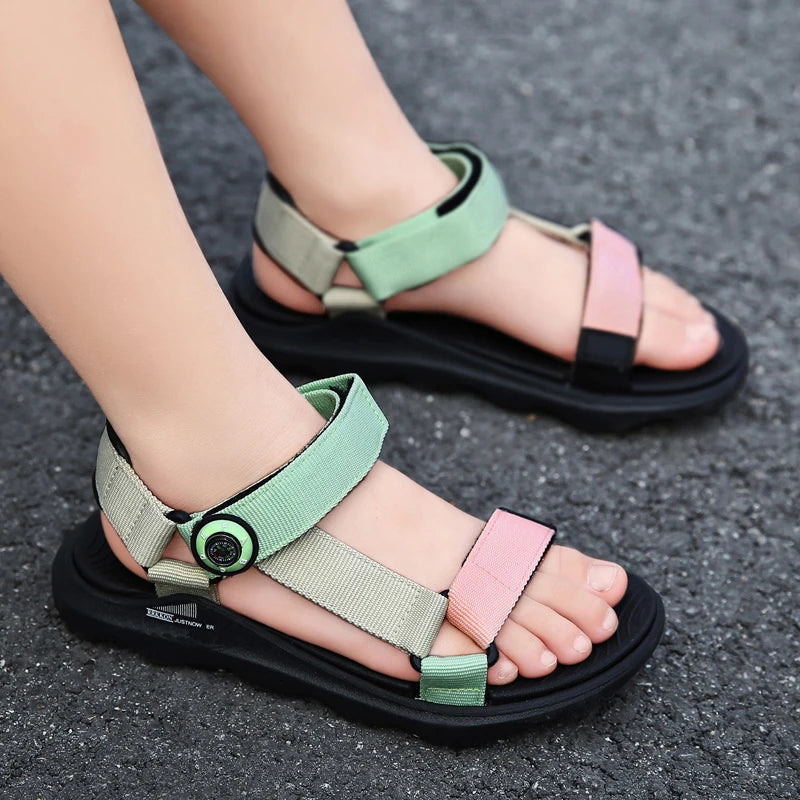 Kids Sandals Shoes For Boys Girls Breathable Non-slip Outdoor Casual Sport Running Student Sneakers Walking Slippers