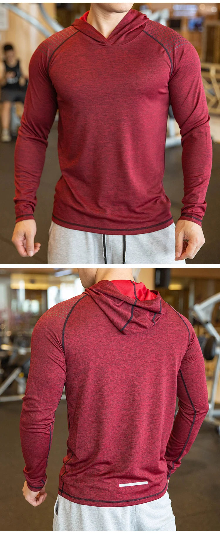 Men Hoodies Summer Running Fitness Casual Hooded Quick Dry Sweatshirts Solid Pullover Shirts with Hood Outdoor Gym Hoodie Man