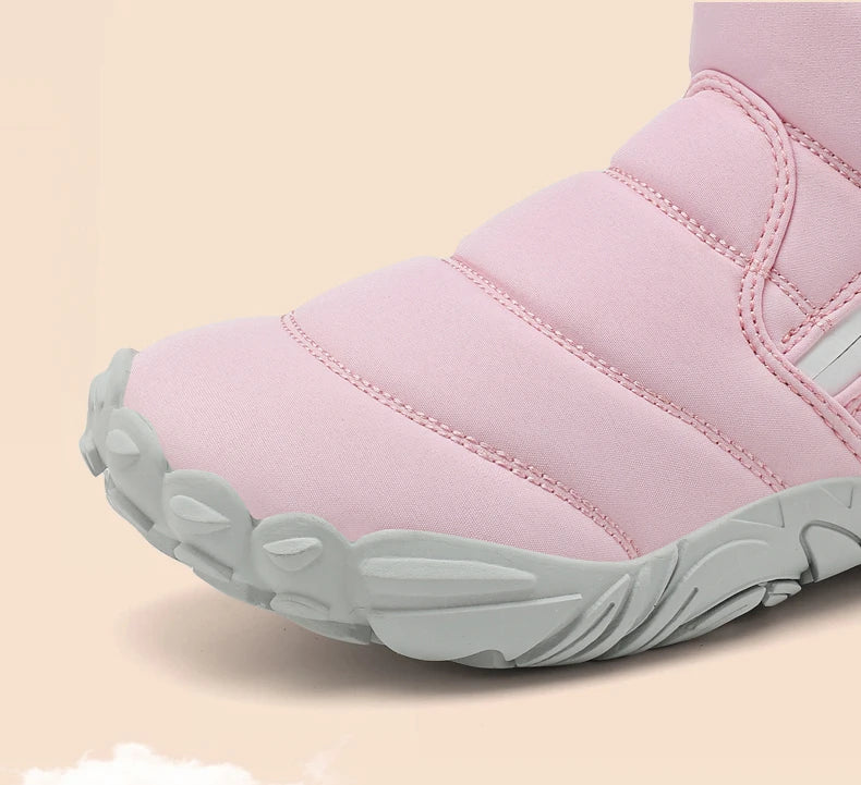 Winter Snow Boots Children's Shoes For Boys Girls Warm Plush Ankle Boots Outdoor Waterproof Anti Slip Kids Cotton Shoes Fashion