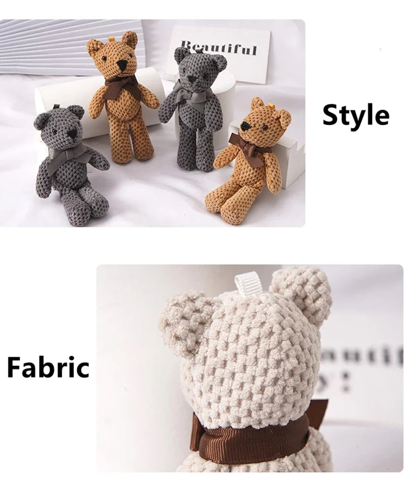 Kids Plush Animals Toys Cute Bear Stuffed Bags Key Pendant Dolls Gifts Birthday Wedding Party Decor Children Baby Bear Stuffed