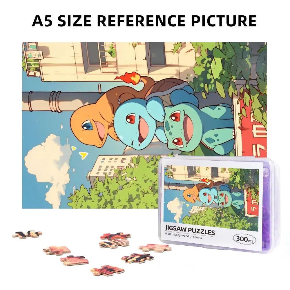 Pokemon Characters Pikachu Cartoon Wooden Puzzles for Children Jigsaw Puzzles 300 Pieces Educational Toys Gift for Kids
