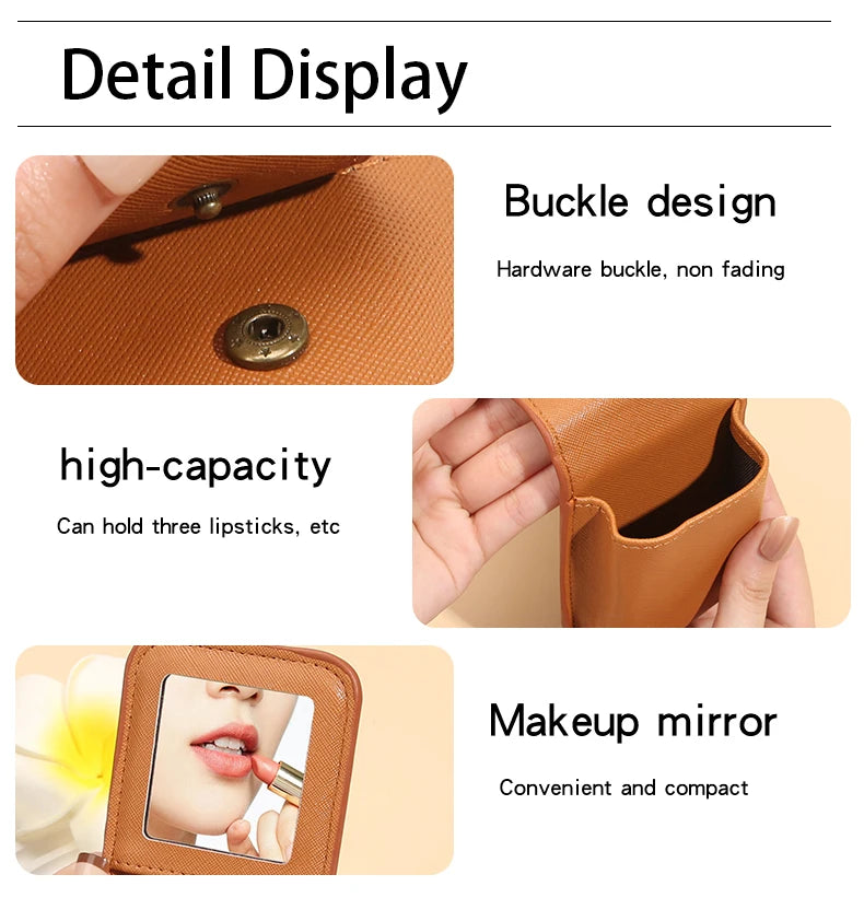 Makeup bag small women's portable makeup box with mirror mouth red envelope storage bag mini women's bag