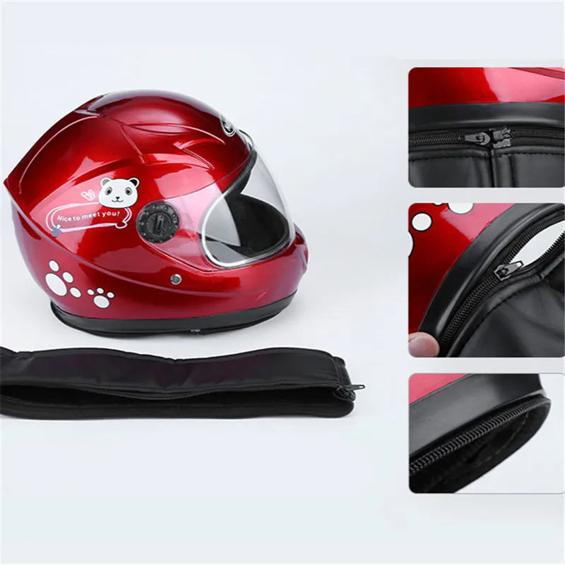 Kid Child Motorcycle Helmet Detachable Full Face Helmet Suitable All Seasons Children Sports Safety Protection Helmets