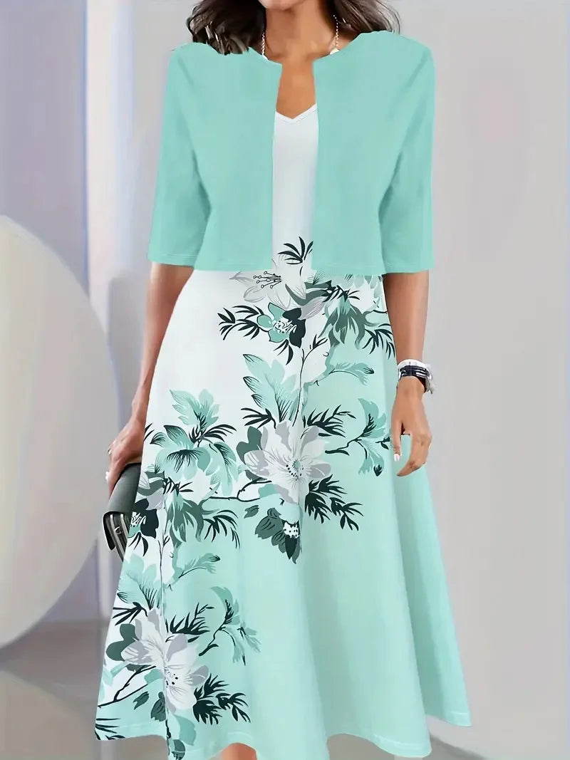 Floral Two-Piece Dress Set